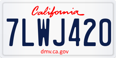 CA license plate 7LWJ420