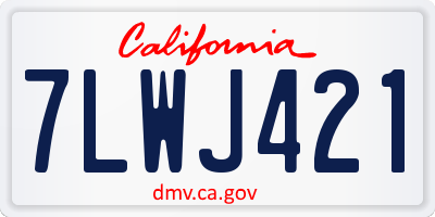 CA license plate 7LWJ421