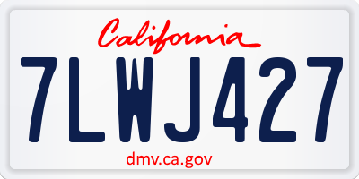 CA license plate 7LWJ427