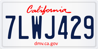 CA license plate 7LWJ429