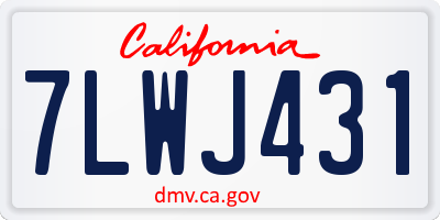 CA license plate 7LWJ431