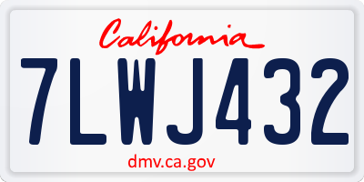 CA license plate 7LWJ432