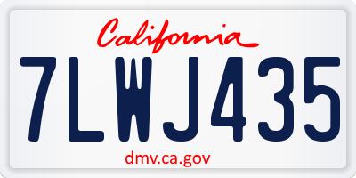 CA license plate 7LWJ435