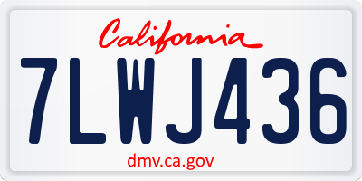 CA license plate 7LWJ436