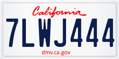 CA license plate 7LWJ444