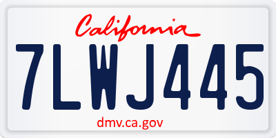 CA license plate 7LWJ445