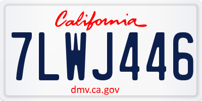 CA license plate 7LWJ446