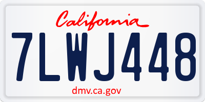 CA license plate 7LWJ448
