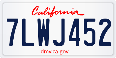 CA license plate 7LWJ452