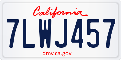 CA license plate 7LWJ457
