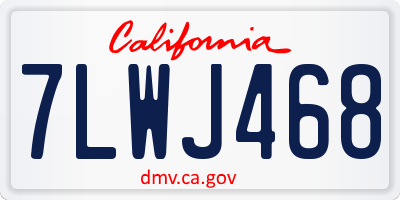 CA license plate 7LWJ468