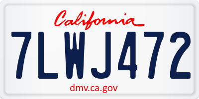 CA license plate 7LWJ472