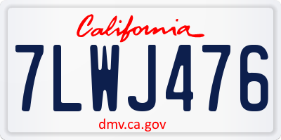 CA license plate 7LWJ476