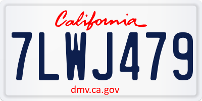 CA license plate 7LWJ479