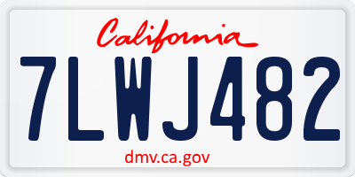 CA license plate 7LWJ482