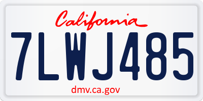 CA license plate 7LWJ485