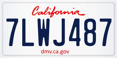 CA license plate 7LWJ487
