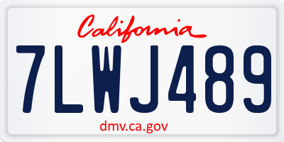 CA license plate 7LWJ489