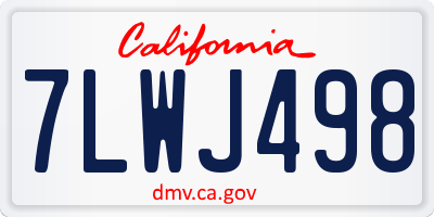 CA license plate 7LWJ498