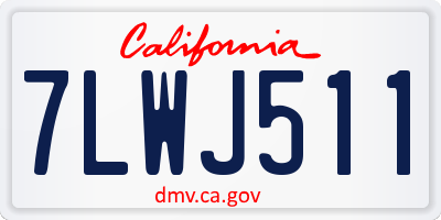CA license plate 7LWJ511