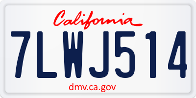 CA license plate 7LWJ514