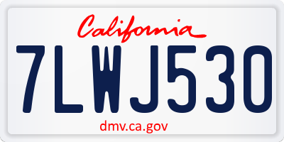 CA license plate 7LWJ530