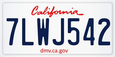 CA license plate 7LWJ542