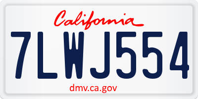 CA license plate 7LWJ554