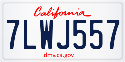 CA license plate 7LWJ557
