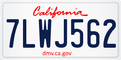 CA license plate 7LWJ562
