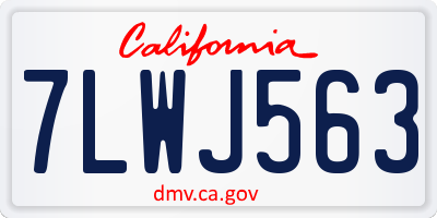 CA license plate 7LWJ563