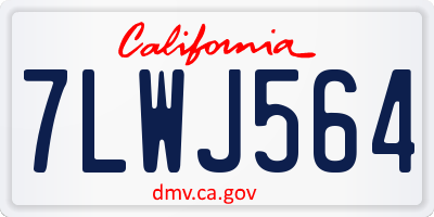 CA license plate 7LWJ564