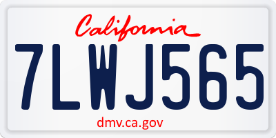 CA license plate 7LWJ565