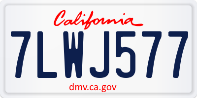 CA license plate 7LWJ577