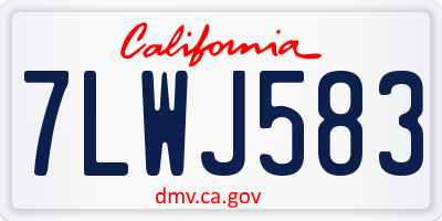CA license plate 7LWJ583