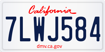 CA license plate 7LWJ584
