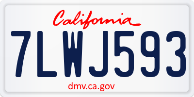 CA license plate 7LWJ593