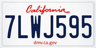 CA license plate 7LWJ595