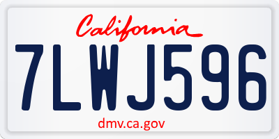 CA license plate 7LWJ596