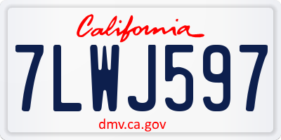 CA license plate 7LWJ597