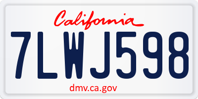 CA license plate 7LWJ598