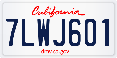 CA license plate 7LWJ601