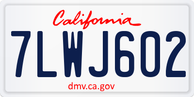 CA license plate 7LWJ602
