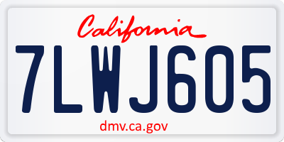 CA license plate 7LWJ605
