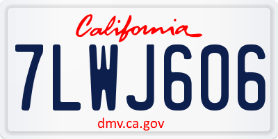 CA license plate 7LWJ606