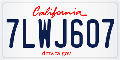 CA license plate 7LWJ607