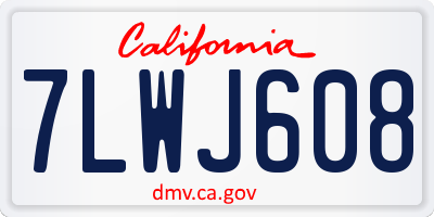 CA license plate 7LWJ608