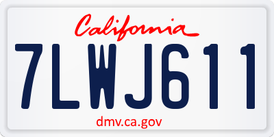 CA license plate 7LWJ611