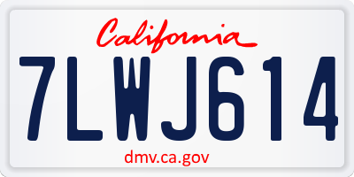 CA license plate 7LWJ614