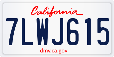CA license plate 7LWJ615